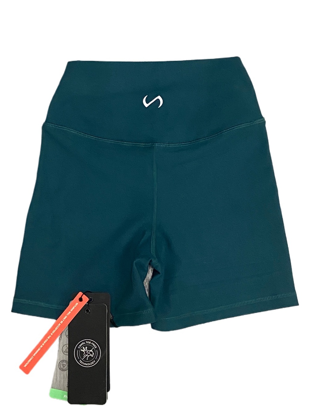 NWT! TLF Apparel Genesis High Waisted Workout Shorts Size Small in Deep Teal
